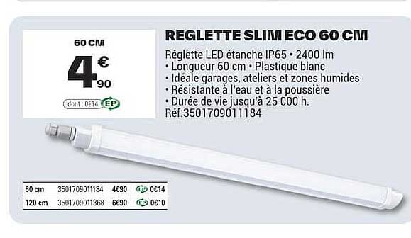 REGLETTE SLIM ECO 60 CM