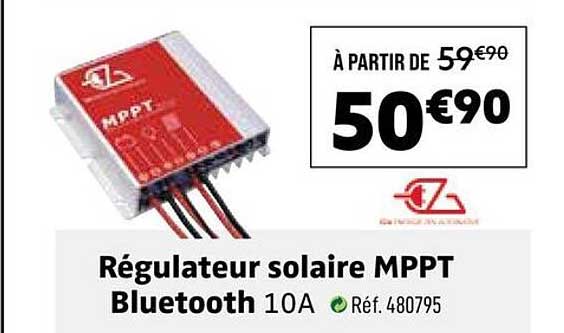 Régulateur solaire MPPT Bluetooth 10A Réf. 480795