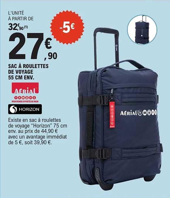 SAC À ROULETTES DE VOYAGE 55 CM ENV.