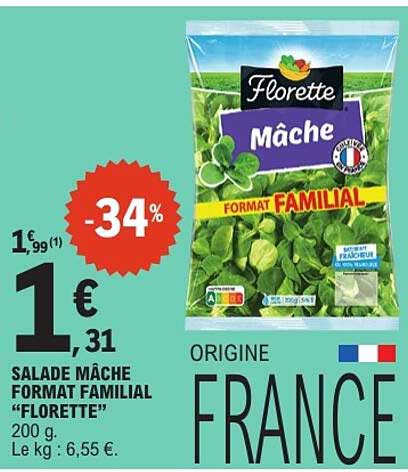 SALADE MÂCHE FORMAT FAMILIAL "FLORETTE"
