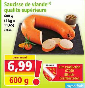 Saucisse de viande(a) qualité supérieure