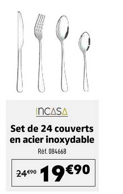 Set de 24 couverts en acier inoxydable