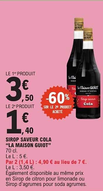 SIROP SAVEUR COLA “LA MAISON GUIOT”