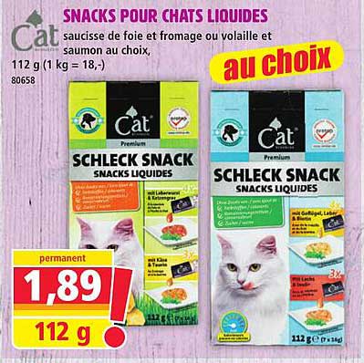 SNACKS POUR CHATS LIQUIDES au choix