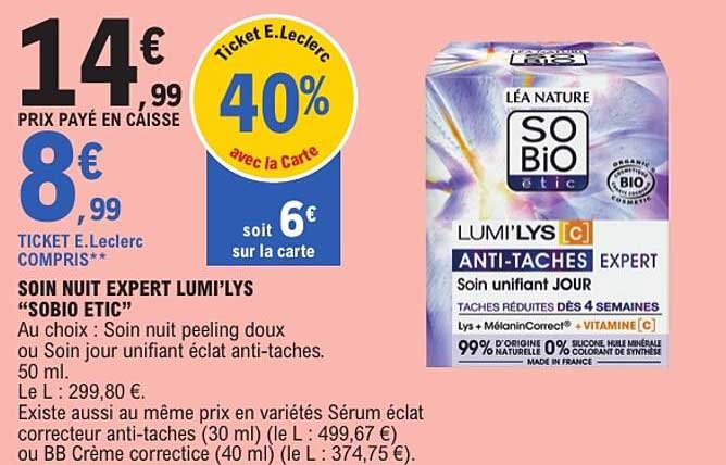 SOIN NUIT EXPERT LUMI’LYS “SOBIO ETIC”