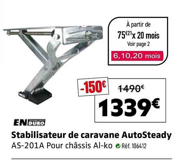 Stabilisateur de caravane AutoSteady AS-201A Pour châssis Al-ko