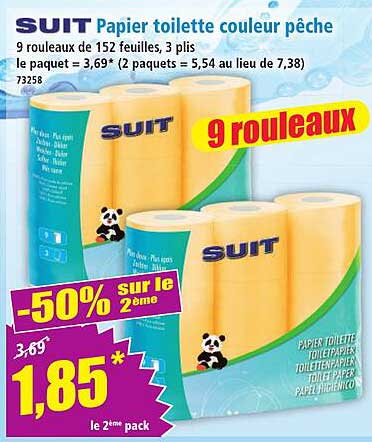 SUIT Papier toilette couleur pêche
