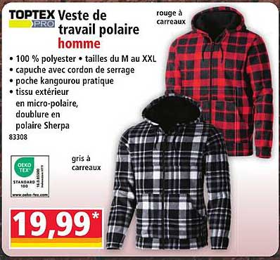 TOPTEX PRO Veste de travail polaire homme