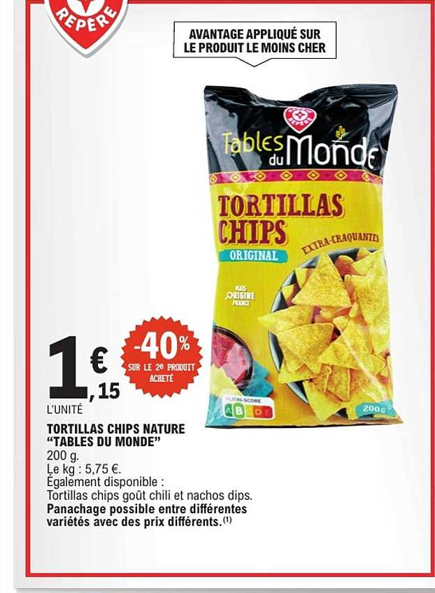 TORTILLAS CHIPS NATURE “TABLES DU MONDE”