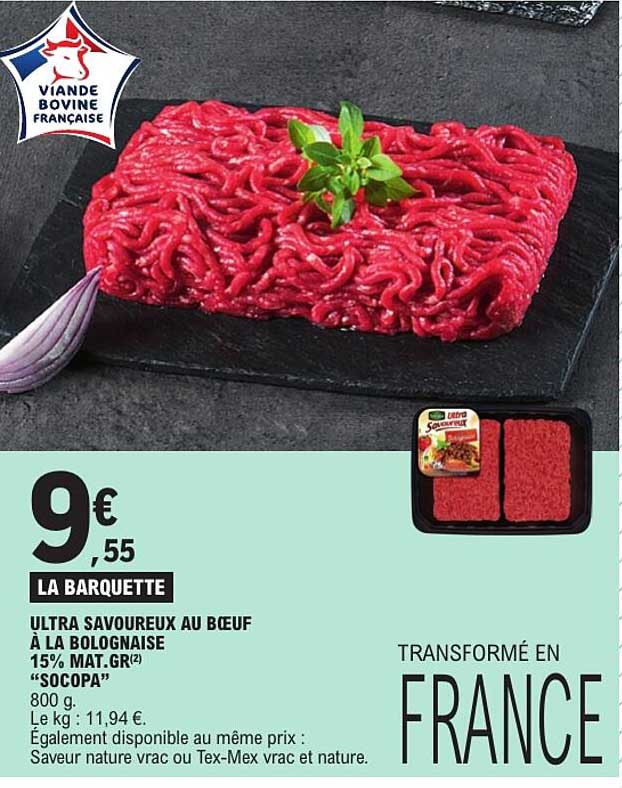ULTRA SAVOUREUX AU BOEUF À LA BOLOGNAISE 15% MAT.GR(2) “SOCOPA” 800 g