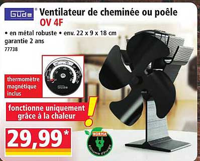 Ventilateur de cheminée ou poêle OV 4F