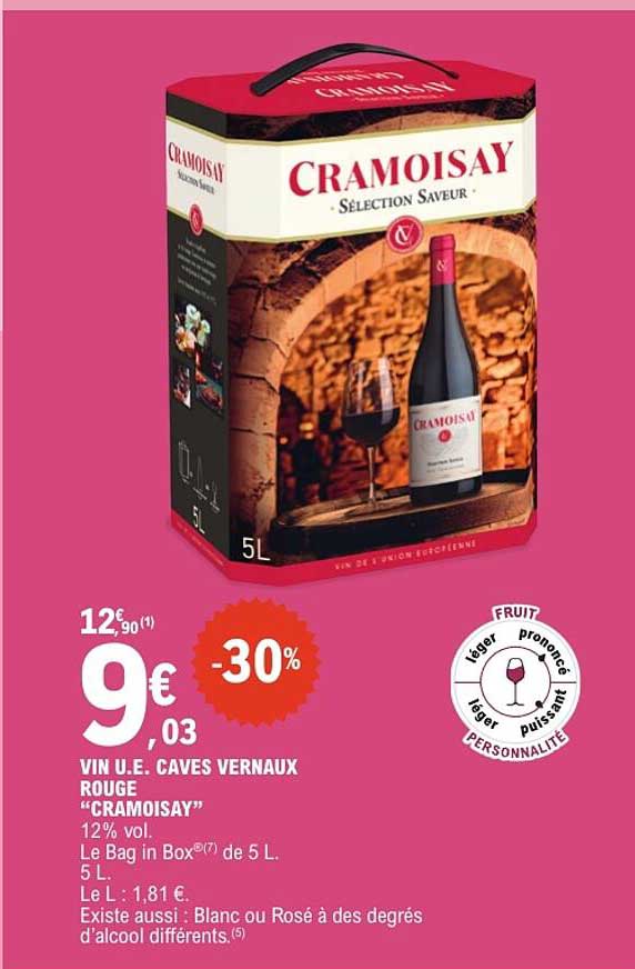 VIN U.E. CAVES VERNAUX ROUGE “CRAMOISAY”