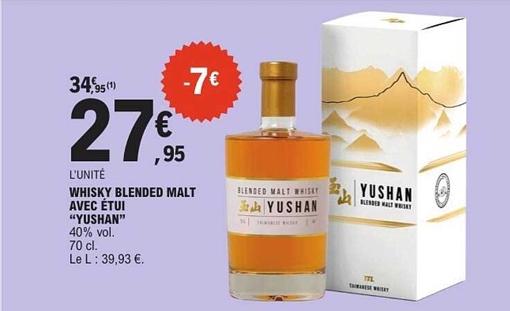 WHISKY BLENDED MALT AVEC ÉTUI “YUSHAN”