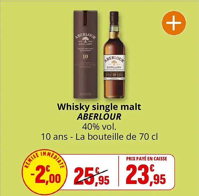 Whisky single malt ABERLOUR 40% vol. 10 ans - La bouteille de 70 cl