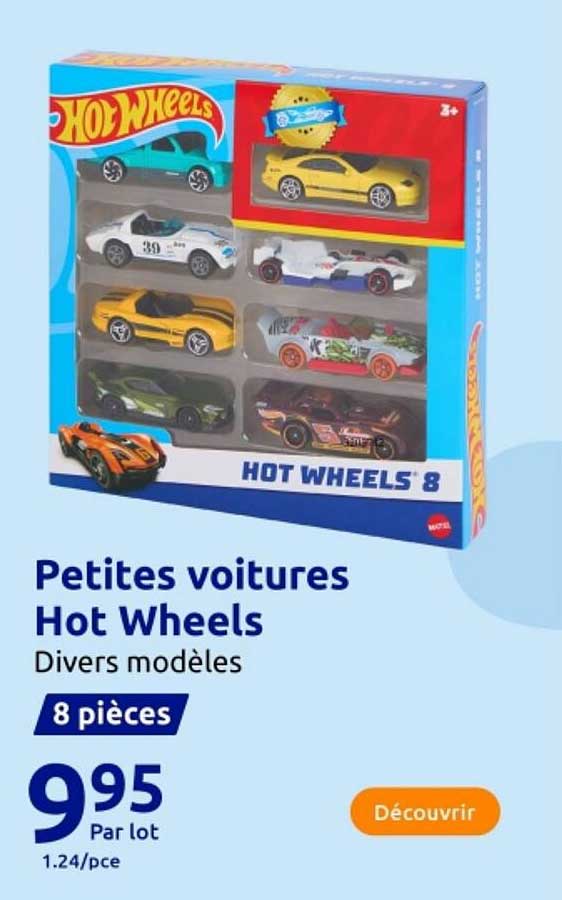 Coffret 10 Véhicules Métal 1/64 – Hot Wheels Compatible – Modèles Aléatoires – Dès 4 Ans – Carte Tigre Incluse