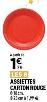 ASSIETTES CARTON ROUGE