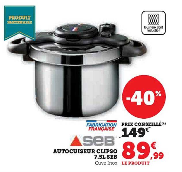 AUTOCUISEUR CLIPSO 7.5L SEB