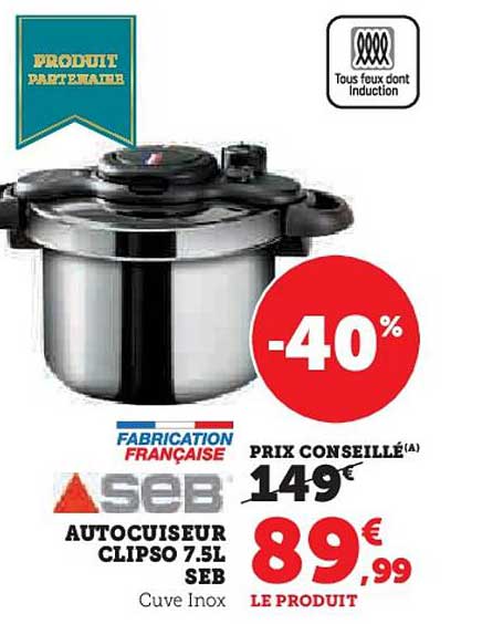 AUTOCUISEUR CLIPSO 7.5L SEB