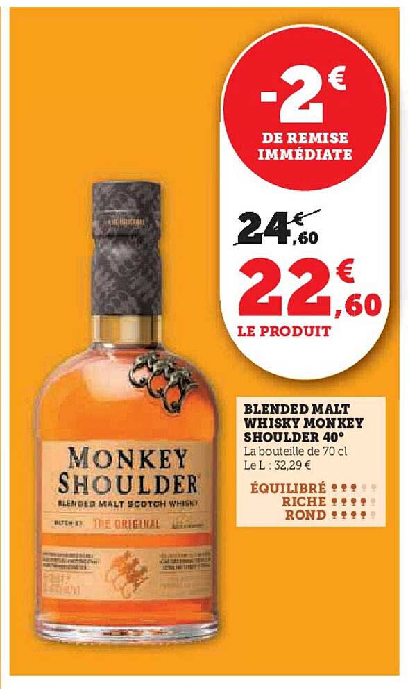 BLENDED MALT WHISKY MONKEY SHOULDER 40°