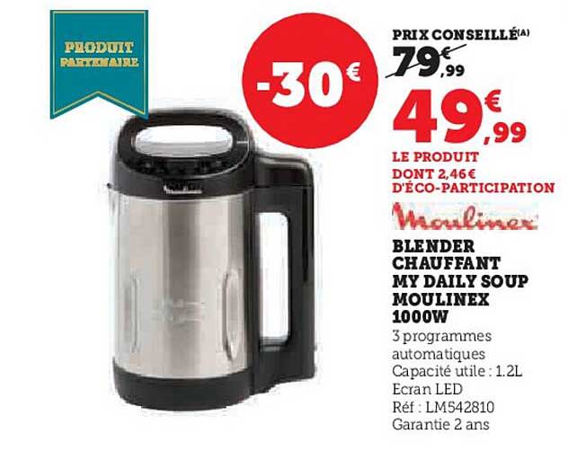 BLENDER CHAUFFANT MY DAILY SOUP MOULINEX 1000W