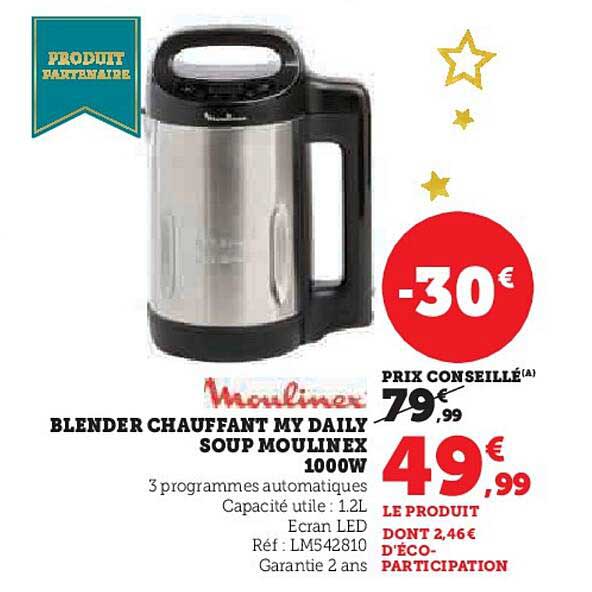 BLENDER CHAUFFANT MY DAILY SOUP MOULINEX 1000W