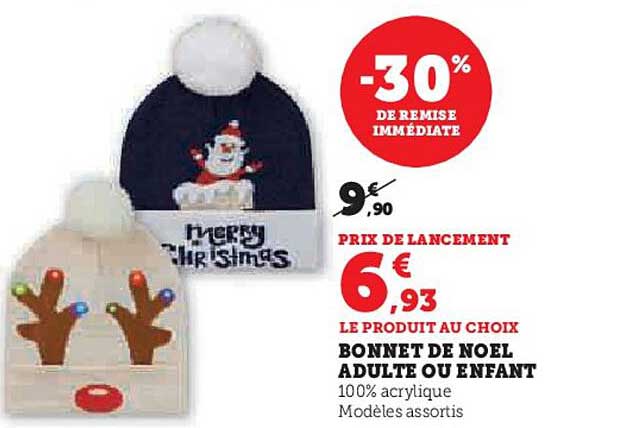 BONNET DE NOEL ADULTE OU ENFANT