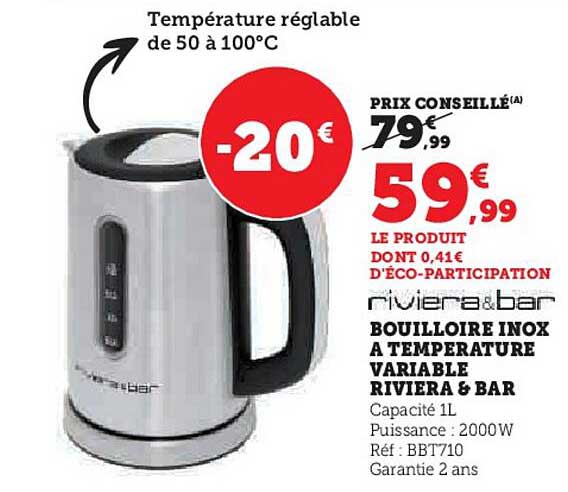 BOUILLOIRE INOX A TEMPÉRATURE VARIABLE RIVIERA & BAR