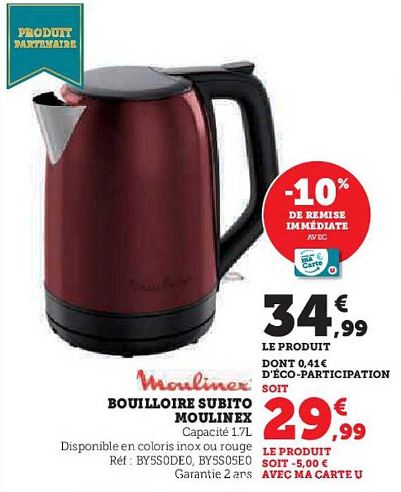 BOUILLOIRE SUBITO MOULINEX
