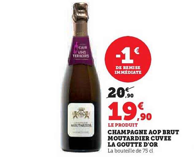 CHAMPAGNE AOP BRUT MOUTARDIER CUVEE LA GOUTTE D'OR