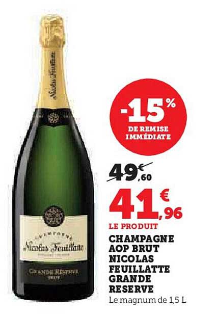 CHAMPAGNE AOP BRUT NICOLAS FEUILLATTE GRANDE RÉSERVE