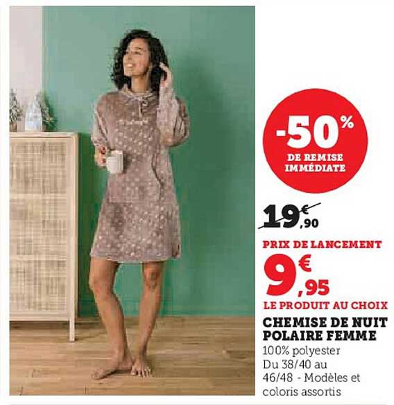 CHEMISE DE NUIT POLAIRE FEMME