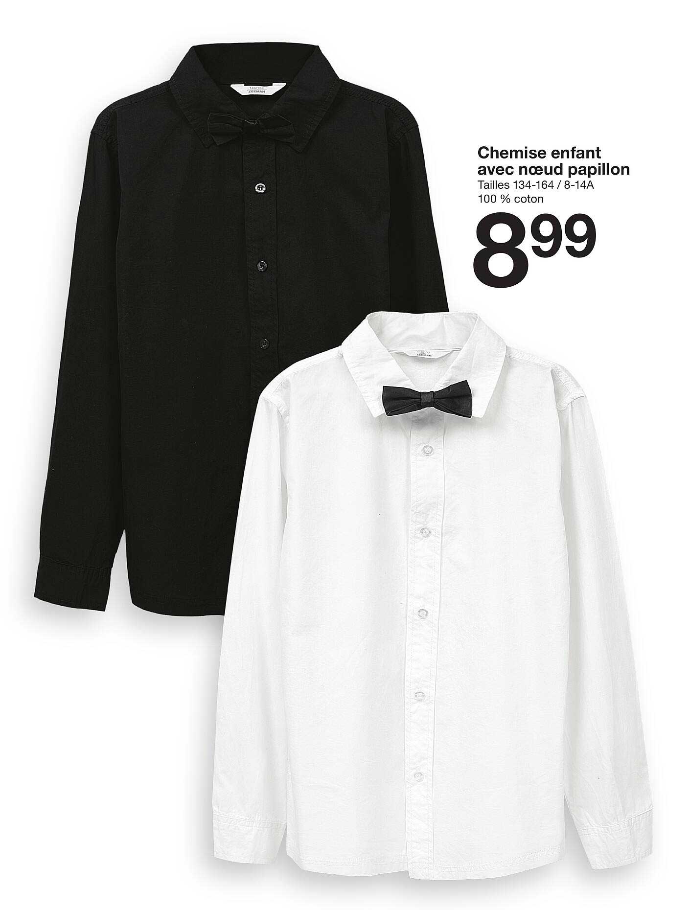 Chemise enfant avec nœud papillon