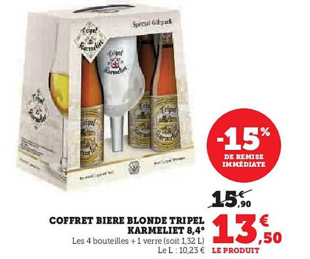 COFFRET BIERE BLONDE TRIPEL KARMELIET 8,4°