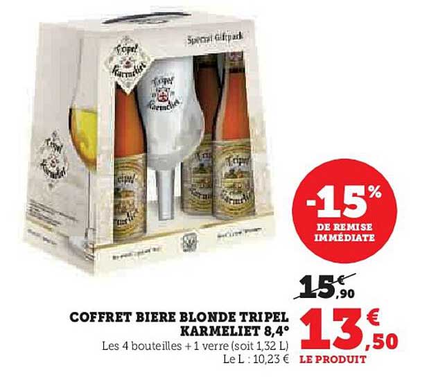 COFFRET BIERE BLONDE TRIPEL KARMELIET 8,4°