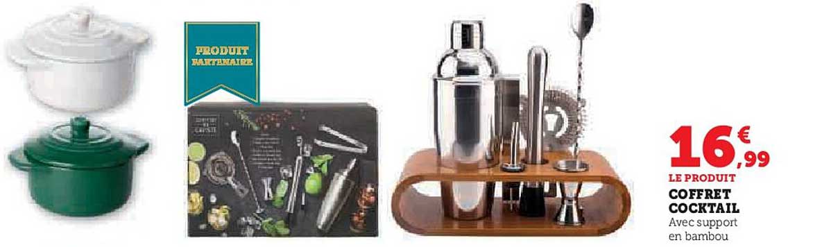 COFFRET COCKTAIL Avec support en bambou
