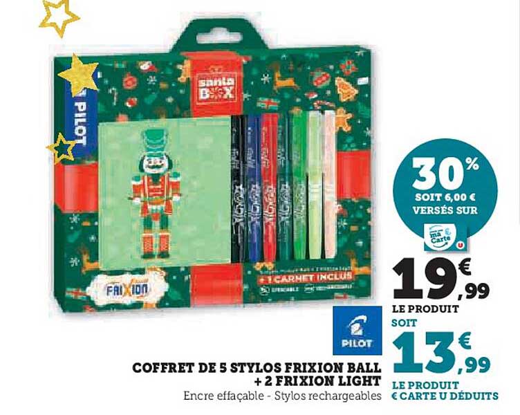 Coffret de 5 Stylos Friction Ball + 2 Friction Light