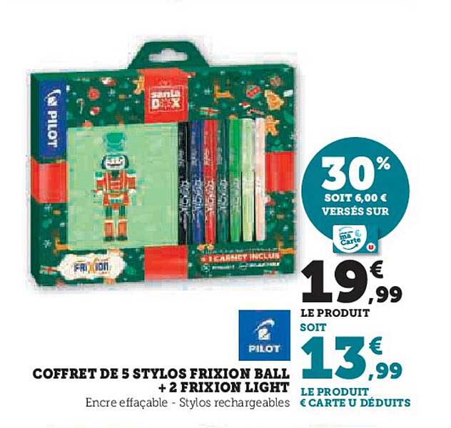 COFFRET DE 5 STYLOS FRIXION BALL + 2 FRIXION LIGHT