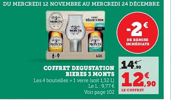 COFFRET DEGUSTATION BIERES 3 MONTS