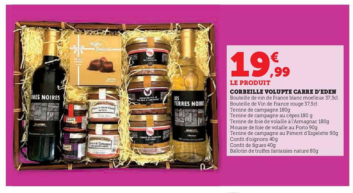 CORBEILLE VOLUPTE CARRE D'EDEN