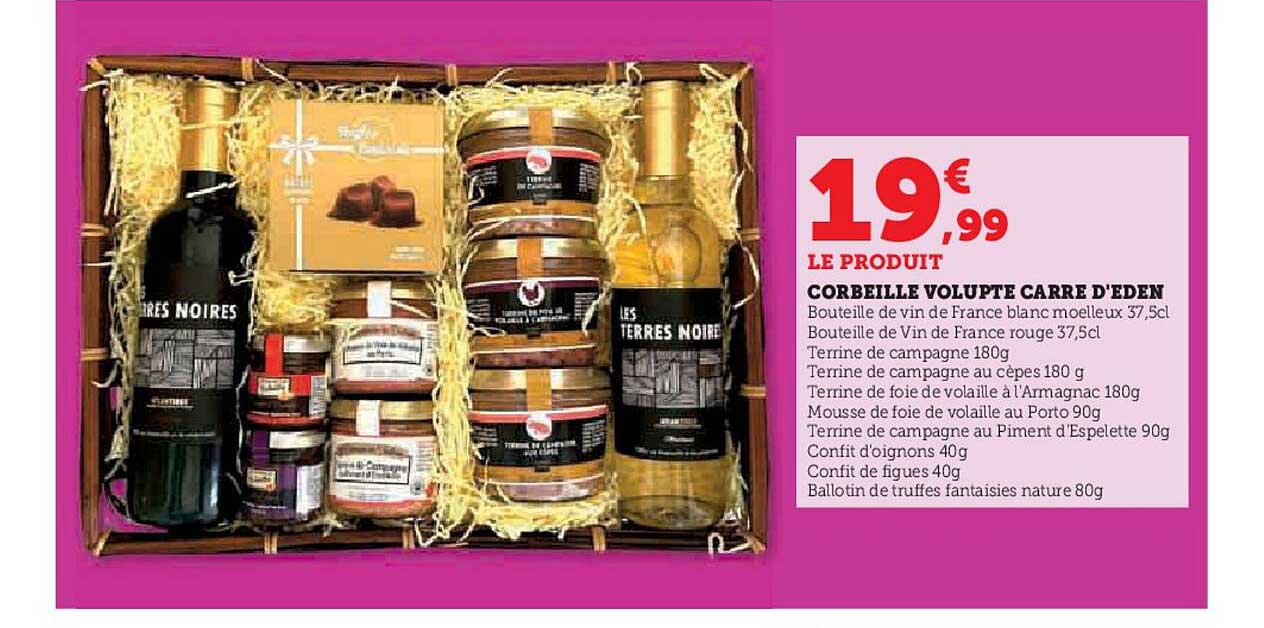 CORBEILLE VOLUPTE CARRE D'EDEN