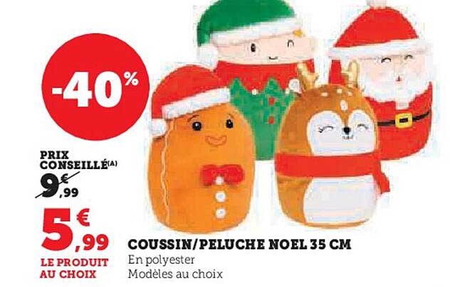 COUSSIN/PELUCHE NOEL 35 CM