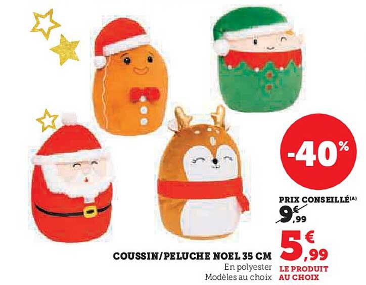 COUSSIN/PELUCHE NOEL 35 CM