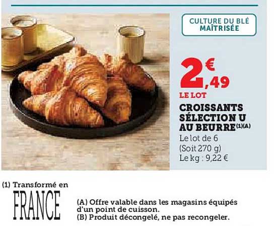 CROISSANTS SÉLECTION U AU BEURRE