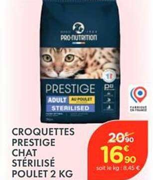 CROQUETTES PRESTIGE CHAT STÉRILISÉ POULET 2 KG