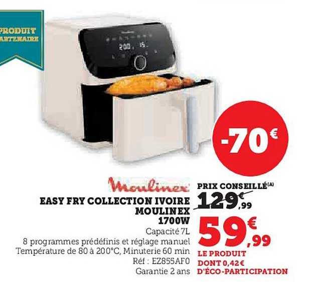 EASY FRY COLLECTION IVOIRE MOULINEX 1700W