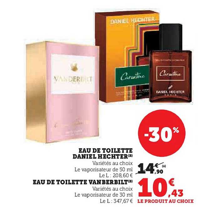 EAU DE TOILETTE DANIEL HECHTER® et VANBERBILT® -30%