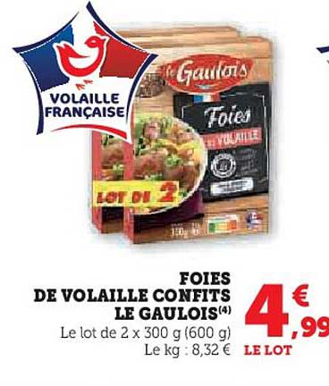 FOIES DE VOLAILLE CONFITS LE GAULOIS