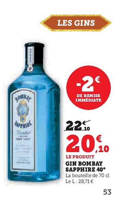GIN BOMBAY SAPPHIRE 40°