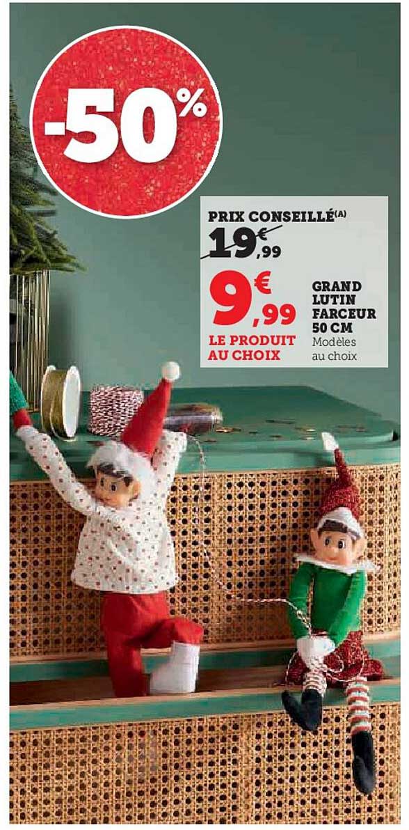 GRAND LUTIN FARCEUR 50 CM