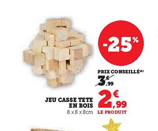 JEU CASSE TETE EN BOIS